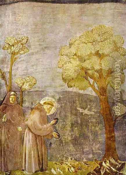 Preaching To The Birds 1295-1300 Oil Painting - Giotto Di Bondone