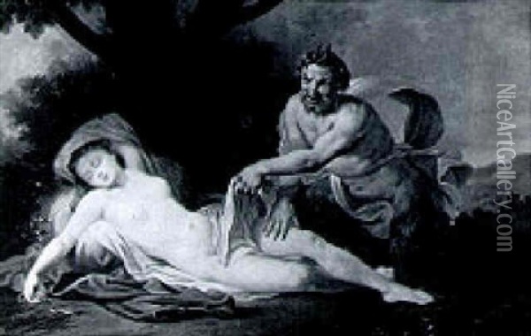 Jupiter And Antiope Oil Painting - Pierre Charles Tremolieres