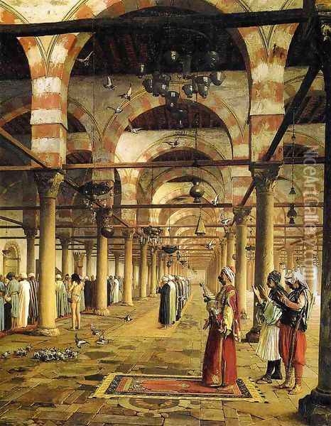 Paryer in the Mosque Oil Painting - Jean-Leon Gerome