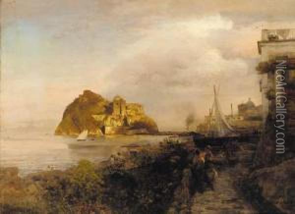 The Bay Of Naples Oil Painting - Oswald Achenbach