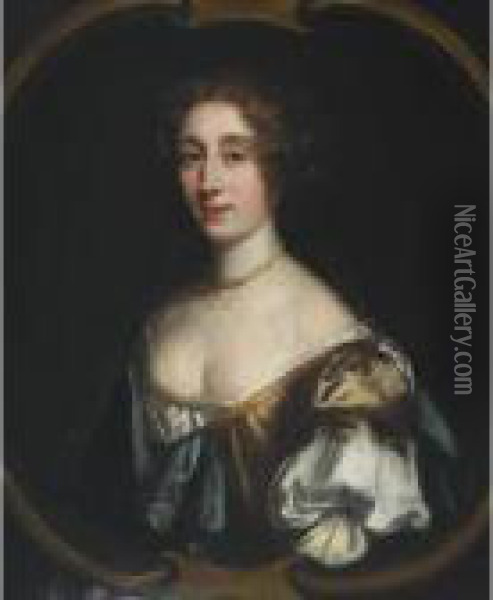 Portrait Of Queen Henrietta Marie (1609-1669) Oil Painting - Sir Peter Lely