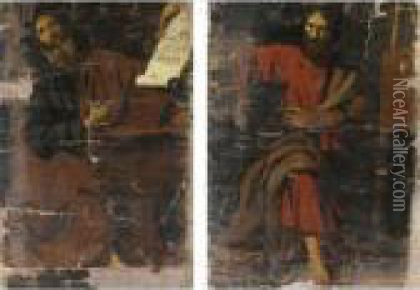 San Luca San Marco Oil Painting - Michelangelo Merisi Da Caravaggio
