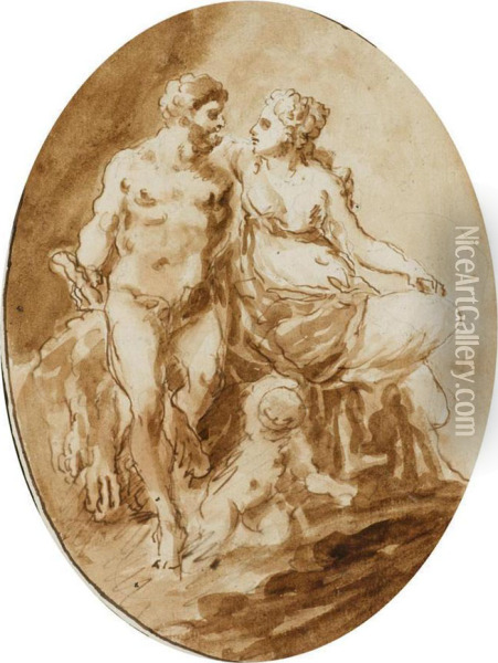 Hercules And Deianira, 1783. Oil Painting - Christoph Fuchs
