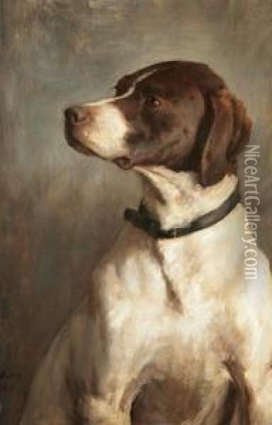 English Pointer Oil Painting - George Percy Jacomb-Hood