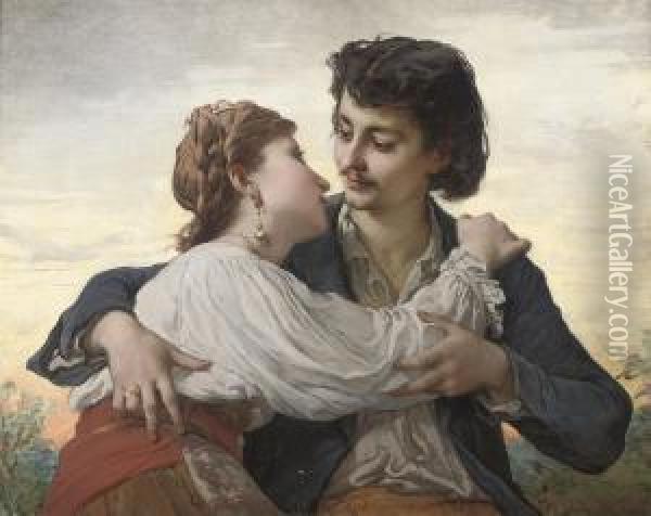 A Lovers' Tryst Oil Painting - Adelaide Salles-Wagner