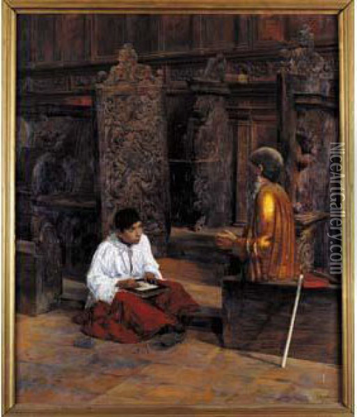 
 Vocation, Circa 1900  Oil Painting - Salvatore Marchesi