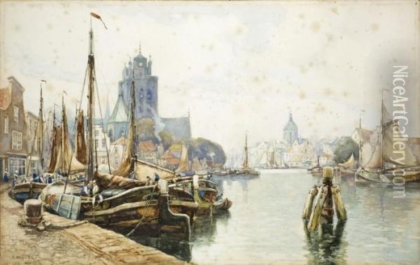 Ansicht Von Dordrecht Oil Painting - James Robertson Miller