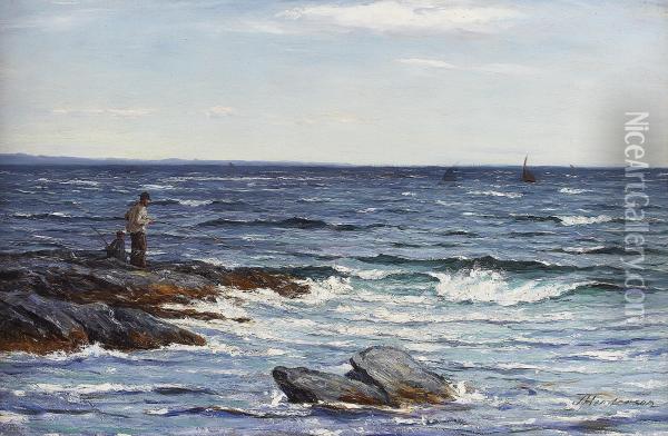 Fishing Off The Coast Oil Painting - Joseph Henderson