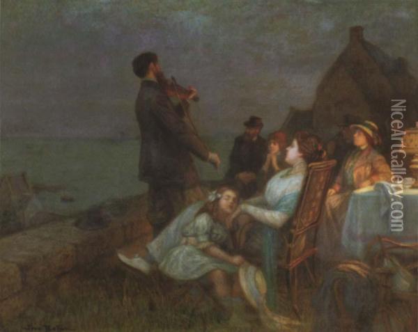 Said To Be Members Of The Danish Artist's Colony At Skagen Oil Painting - Jose Belon
