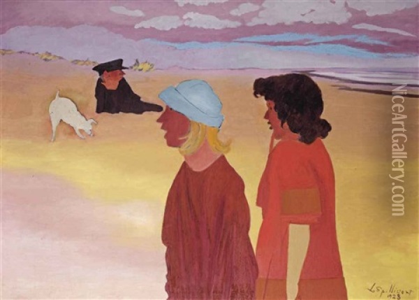 Girls On The Beach Oil Painting - Leon Spilliaert