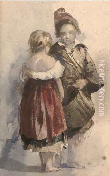 Street urchins Oil Painting - William James Muller