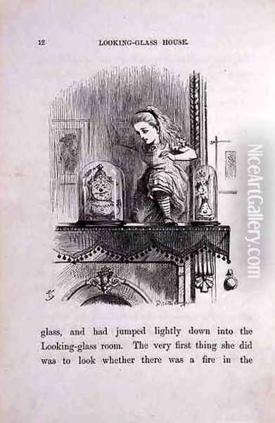 Alice in the Looking-Glass Room, illustration from Through the Looking-Glass by Lewis Carroll 1833-98, 1872 Oil Painting - John Tenniel