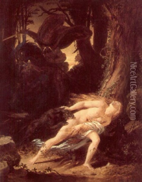 Angelica Pursued - From Ariosto's Orlando Furioso Oil Painting - Sir Joseph Noel Paton