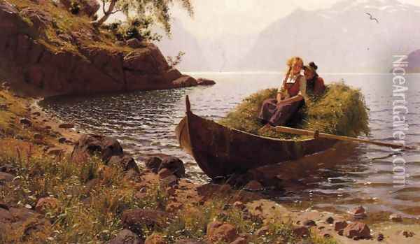 In Calm Waters Oil Painting - Hans Dahl