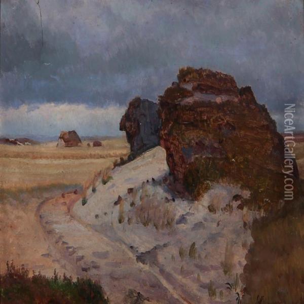 Udgravet Kaempehoi Oil Painting - Hans Ludvig Smidth