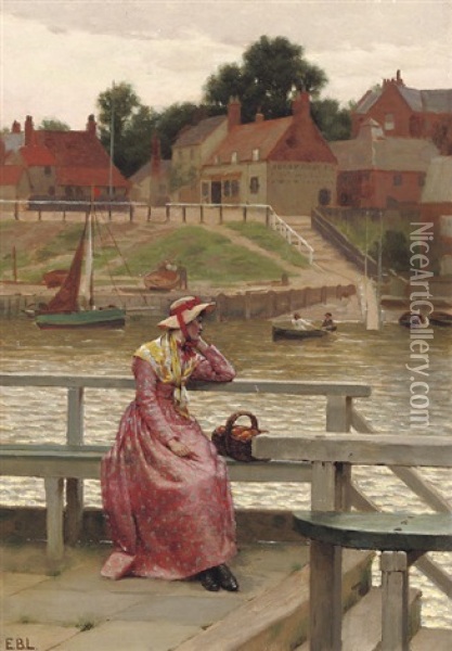 Waiting For The Ferry Oil Painting - Edmund Blair Leighton