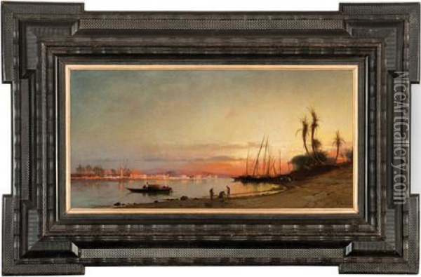 Cairo From The Nile River Oil Painting - Hermann David Salomon Corrodi