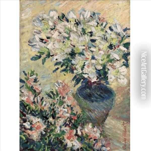Azalees Blanches En Pot Oil Painting - Claude Monet