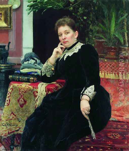 Portrait of the philanthropist Olga Sergeyevna Aleksandrova-Heinz Oil Painting - Ilya Efimovich Efimovich Repin