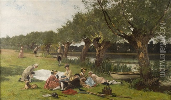 The Picnic Oil Painting - Hector Caffieri