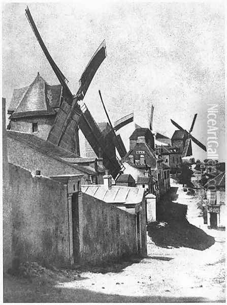 Windmills at Montmartre, c. 1870 Oil Painting - Hippolyte Bayard