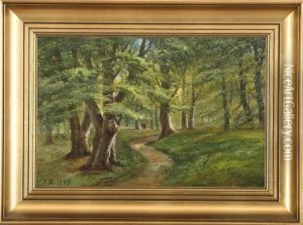 A Springday I The Woods Oil Painting - Johannes Boesen