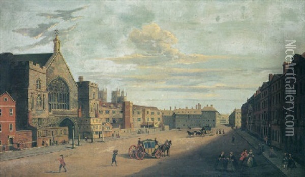 New Palace Yard, Westminster Oil Painting - Joseph Nichols
