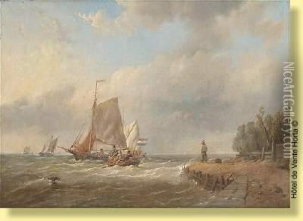 Ledepart Des Pecheurs Oil Painting - William Clarkson Stanfield