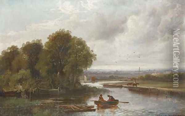 On the canal near Birmingham Oil Painting - Franz Hoepfner