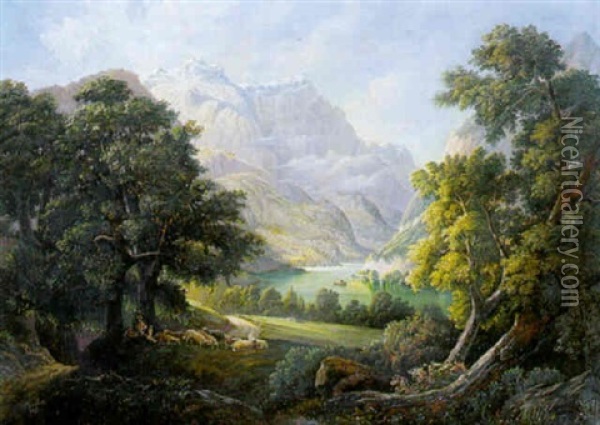 Am Klonthalersee Oil Painting - Jakob Ziegler-Sulzberger