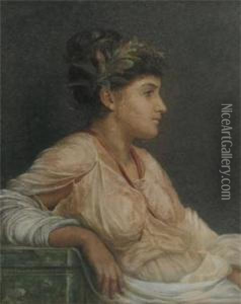 A Classical Maiden Oil Painting - Helen Thornycroft