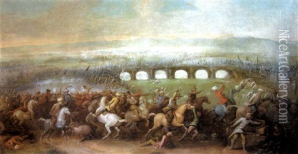 La Bataille De Jean Iii Sobieski Oil Painting - Georg Philipp Rugendas the Elder