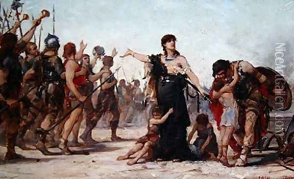 The Sacrifice to the Fatherland 1879 Oil Painting - Georges Moreau de Tours