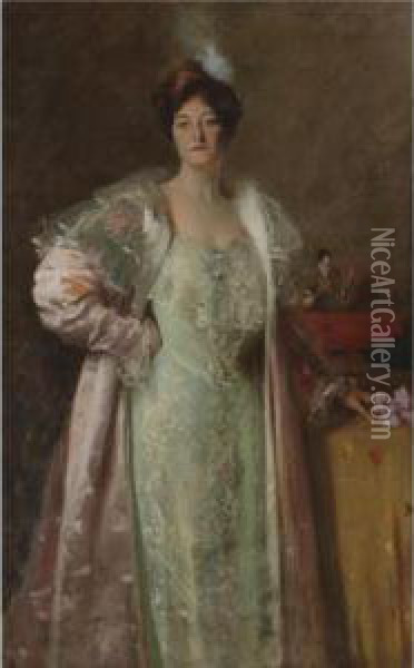 Miss J. Oil Painting - William Merritt Chase
