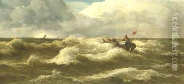 The rescue Oil Painting - Andreas Achenbach