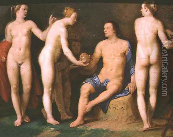 The Judgement of Paris, 1624 Oil Painting - Cornelis Cornelisz Van Haarlem