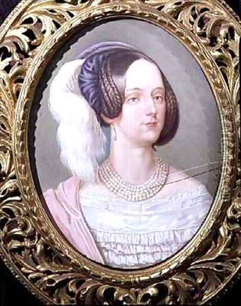 Portrait of Princess Maria Anna of Sardinia (1803-84) wife of Emperor Ferdinand I of Austria Oil Painting - Theodor Breidwiser or Breitwieser
