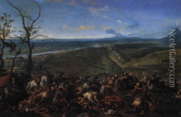 Kurfurst Max Emanuel In Der Schlacht 1688 Gegen Die Turken Bei Belgrad Oil Painting - Jan van Huchtenburg