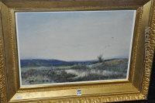 Riverside Landscape Oil Painting - George Straton Ferrier