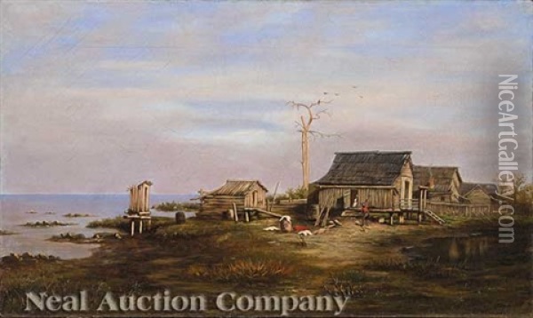 Manchac Cabin Oil Painting - Marshall Joseph Smith Jr.