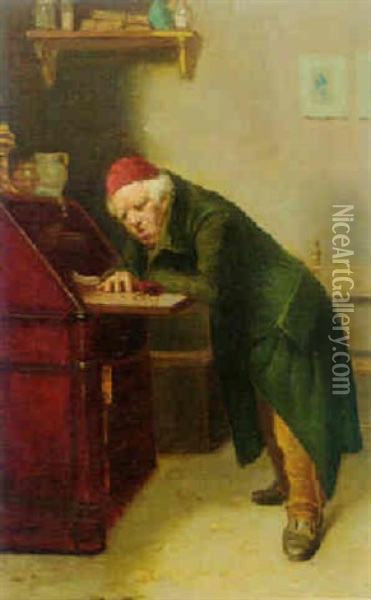 Mistrauischer Kaufmann Oil Painting - Francesco Peluso