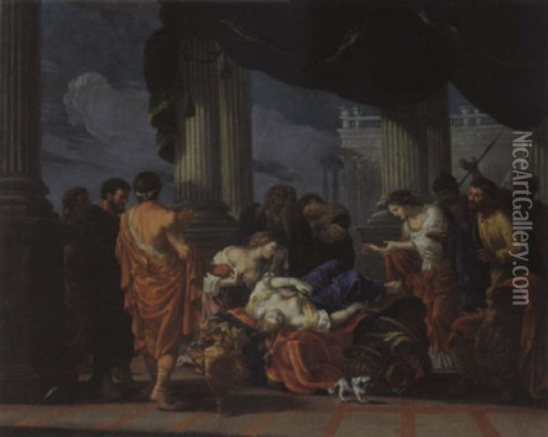Der Tod Der Dido Oil Painting - Johann Heiss