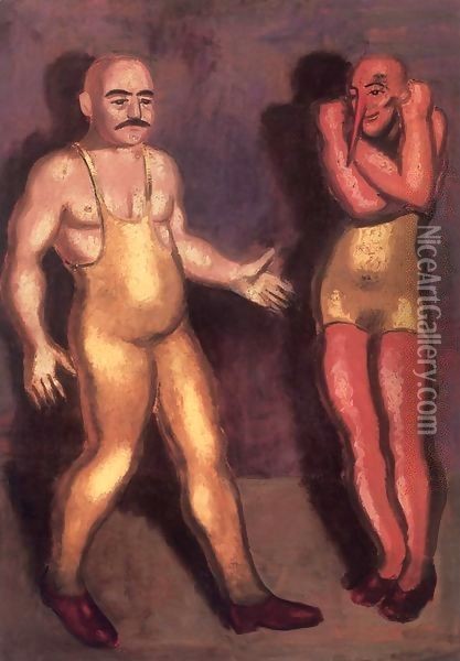 Masqueraders c 1930 Oil Painting - Geza Bornemisza