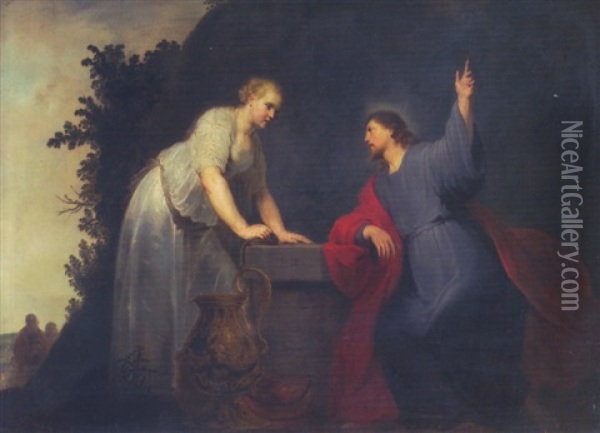 Jesus Und Die Samaritanerin Am Brunnen (joh. 4, 7-26) Oil Painting - Pieter Fransz de Grebber