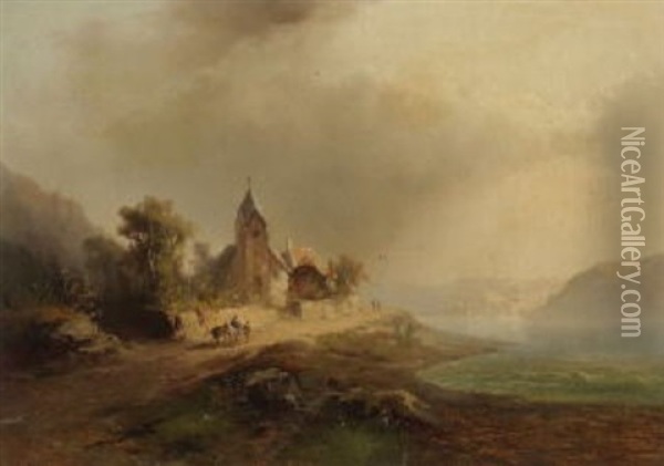 Kirche Am Gebirgssee Oil Painting - Nicolai Von Astudin