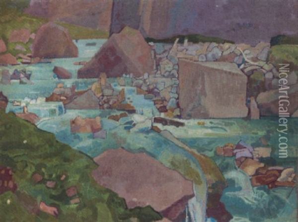 River Rapids Oil Painting - Ferdinand Hodler
