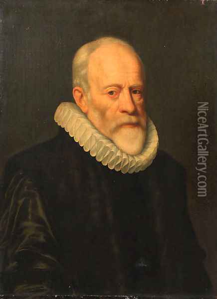Portrait of Johan van Oldebarneveldt (1547-1619) Oil Painting - Michiel Jansz. Van Miereveldt