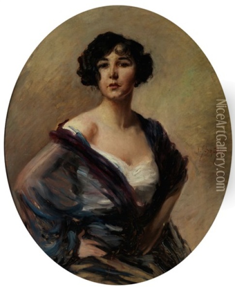 Portrat Der Mary Irber Oil Painting - Leopold Schmutzler