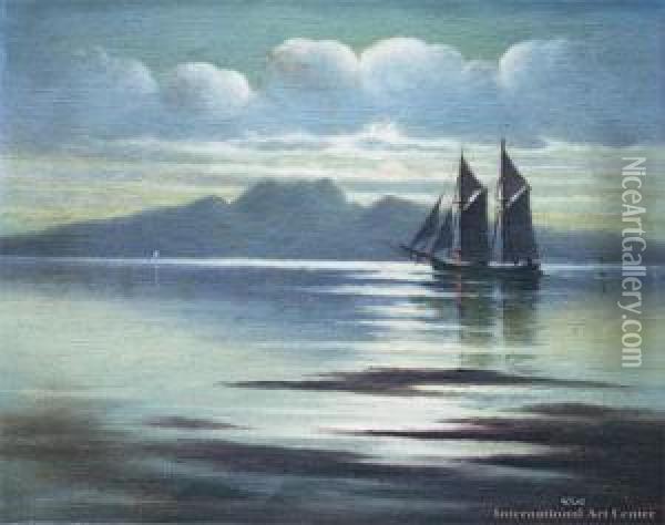Rangitoto Oil Painting - John Douglas Perrett