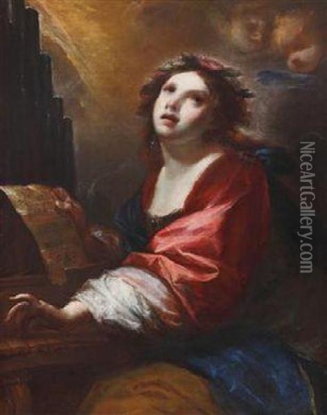 Die Heiligecacilia Oil Painting - Simone Pignone